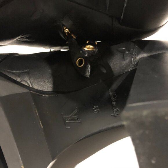 Rare & Auth Louis Vuitton Star Trail Ankle Boots Leather Black On Black Monogram - Picture 11 of 13